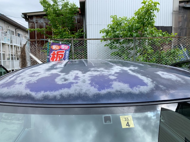 長野市 パレットのルーフ剥離塗装 長野県長野市の板金塗装キズへこみ事故車の修理 ヤマト自動車工業